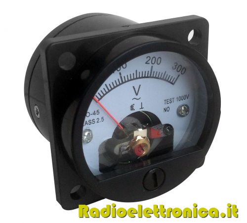 Voltmetro analogico a pannello 0-300V AC